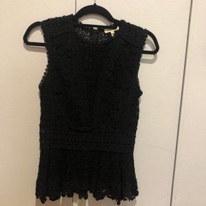 Rebecca Taylor Black Crochet Top
